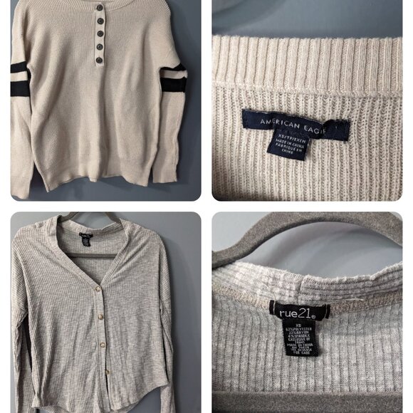 Lot of 6 junior long sleeve fall winter shirts sweaters Rue 21 Versona AE - Picture 4 of 5